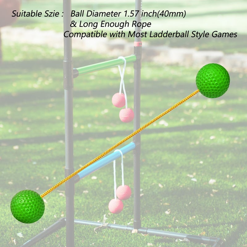 Unixing Ladder Ball Ladder Toss Balls Set Replacement Balls for Toss Match, Set of 6 with Storage Bag (Green & Orange) - Image 5